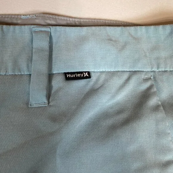 Hurley x Nike Dri-Fit Flat Front Men's Shorts 32 Blue Polyester Blend - Picture 4 of 6